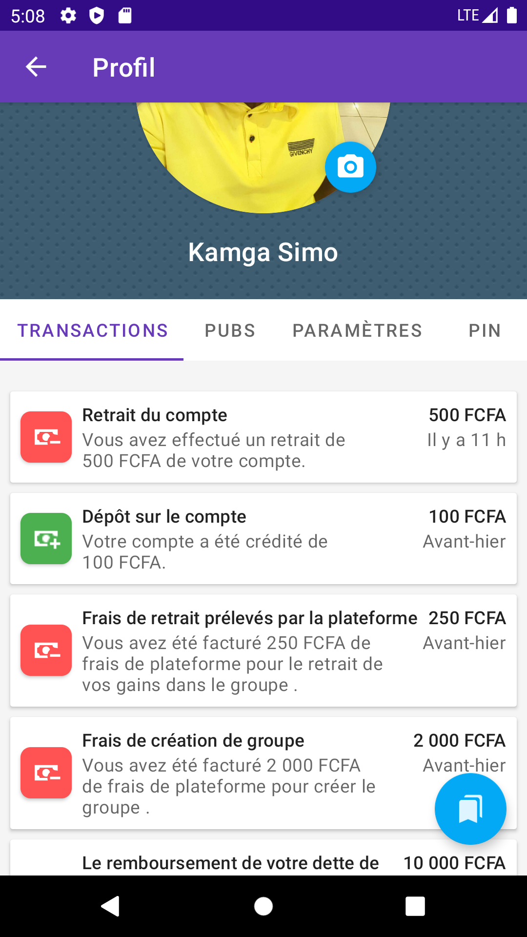 Detailed Transaction History